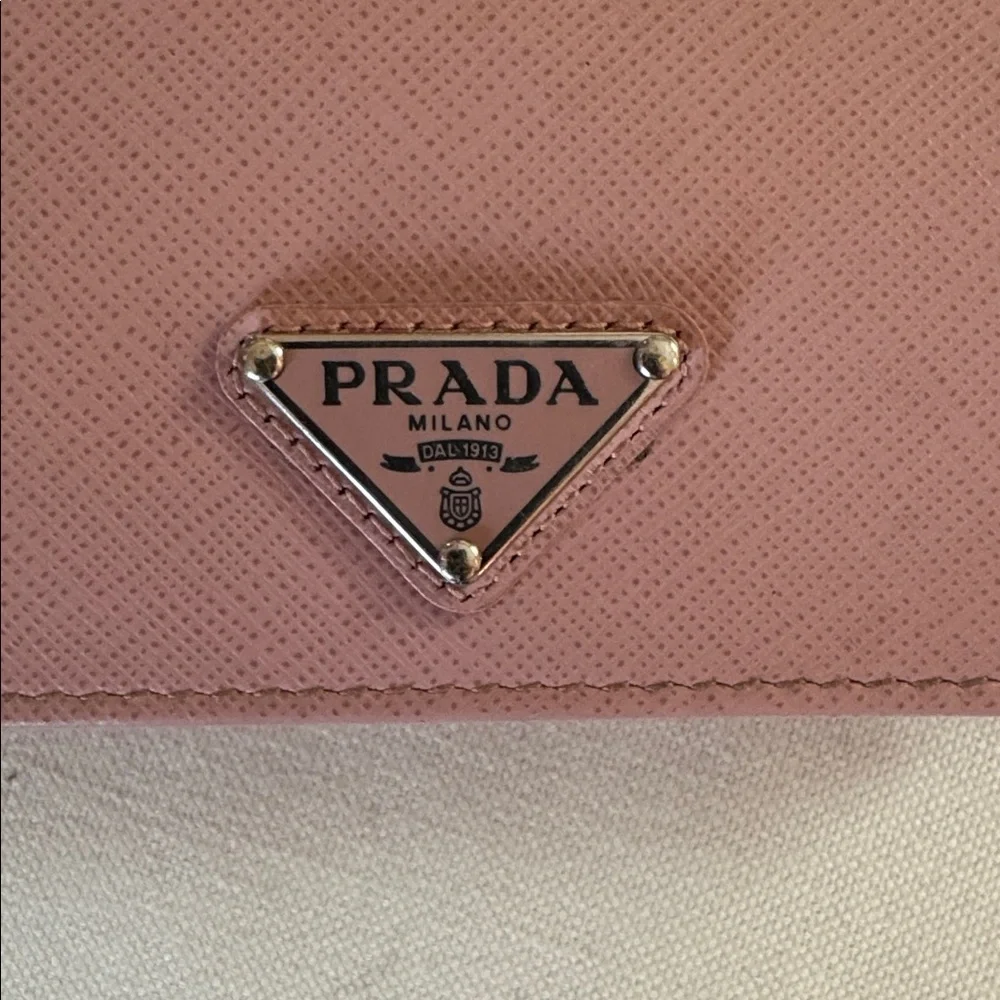 Prada Pink Saffiano Leather Wallet
